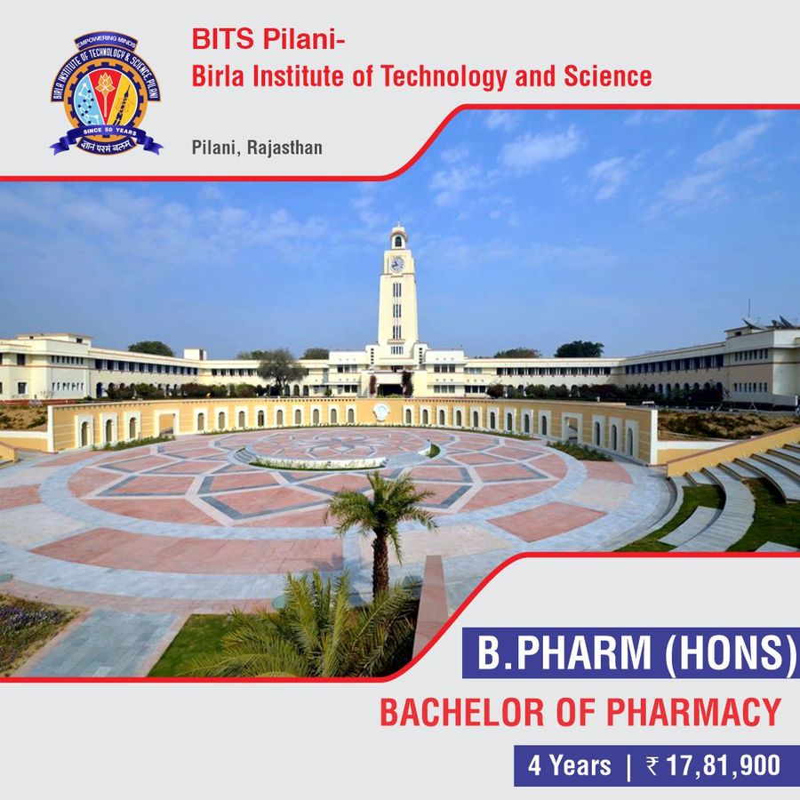 Bachelor of Pharmacy [B.Pharm] {Hons.} at BITS Pilani - Birla Institute of Technology And Science, Rajasthan - Other